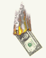 dollars en feu